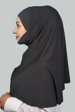 Altobeh Hazır Türban Peçeli Pratik Eşarp Tesettür Nikaplı Hijab - Namaz Örtüsü Sufle (XL) - Füme
