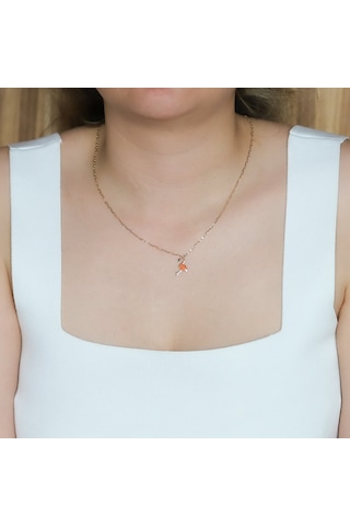 14 Ayar Sarı Altın Flamingo Hayvan Figürlü Kolye