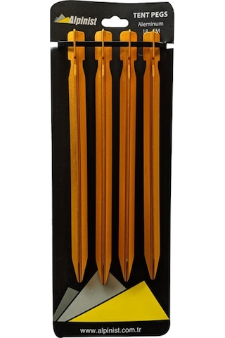 Alpinist Alüminyum 6061 Çadır Kazığı 18 CM Turuncu 4'lü Turuncu