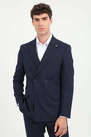 Dufy Erkek Slim Fit Sivri Yaka Lacivert Takım Elbise-25787