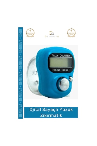 Zikirmatik Dijital Sayaçlı Şeffaf Silikon Kordonlu Pratik Renkli Ayarlanabilir Yüzük Zikirmatik