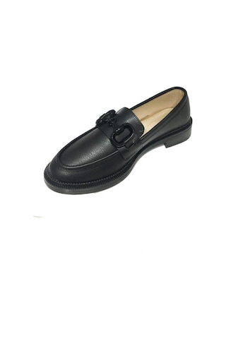Comfort Shoes 235 Deri Trend Fashion Tokalı Kadın Babet Sıyah