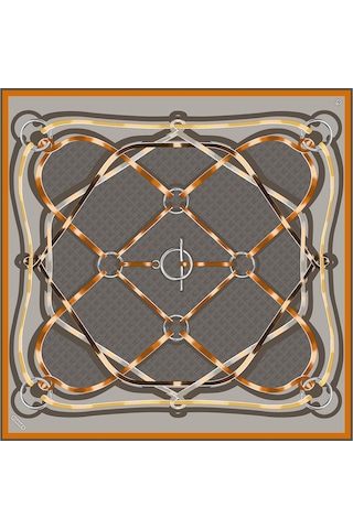 Poanes Marin Monogram Desenli Twill İpek Eşarp Açık Pembe - Pembe Poanes Marin Monogram Desenli Twill İpek Eşarp Açık Pembe - Pembe