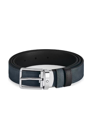 Montblanc Everyday Tokalı Kadife Mavi - Siyah 30 Mm Çift Taraflı