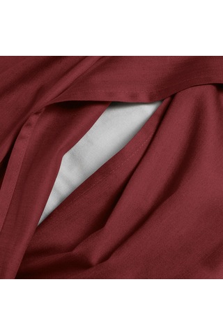 Linestyle 2'li Yastık Kılıfı %100 Pamuk Saten Bordo