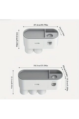 Fastbuy Challenger Siyah 2li Fincan Seti Cok Fonksiyonlu Diş Fırçası Tutucu Otomatik Macun Sıkacağı Duvara Monte Siyah Siyah