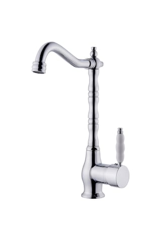 Rudi Armatür İnox Pirinç Malzeme -seramik Kol - Döner Gövdeli Rustik Mutfak Bataryası Gri