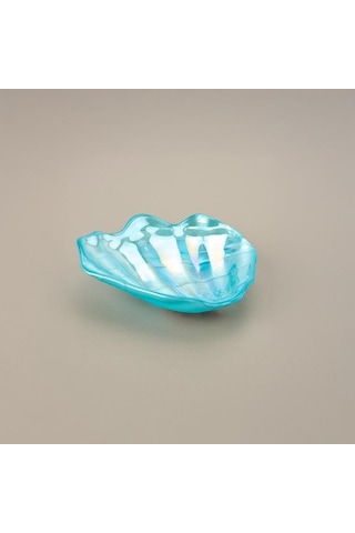 Evidea Deco Oyster Dekoratif Tabak - Mavi - 10 Cm