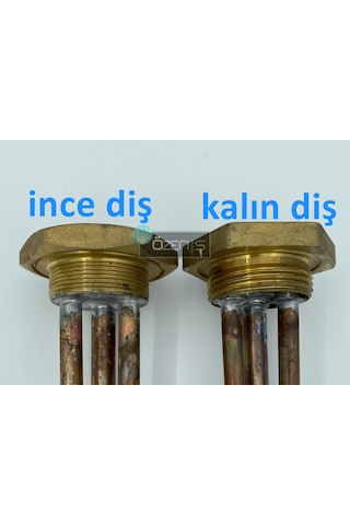 1-1/4'' Meşale Çay Kazanı Rezistansı Kıvrık Bakır 2000W - Kalın Diş - Termostatlı - Kapak İstiyorum