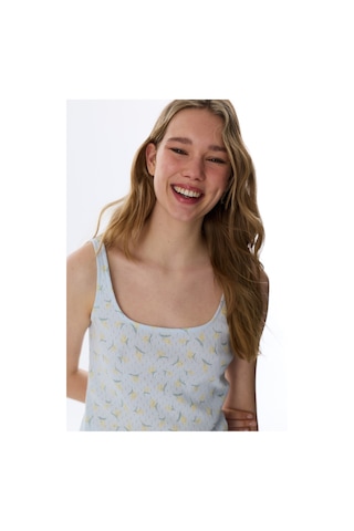 Penti Açık Mavi Flora Pointel Pamuklu Şortlu Pijama Takımı