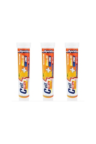 Apexis C Vitamini + D3 + Zinc 1000 MG 3 x 20 Tablet