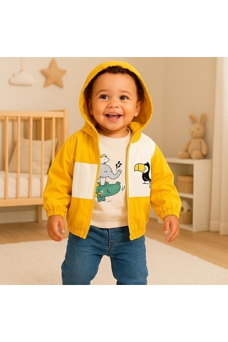 Şaşkın Papağan Fermuar Yağmurluklu Mevsimlik 3lü Takım Sari