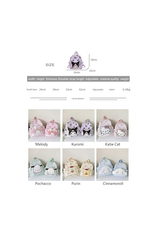 Sanrio Çocuklar Okul Çantası Sırt Çantası Hello Kitty Kuromi Cinnamoroll Baskılı Oxford Kumaş Anaokulu Kız Sırt Çantası Okul Malzemeleri