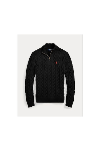 Polo Ralph Lauren Yarım Fermuar Triko Kazak Siyah