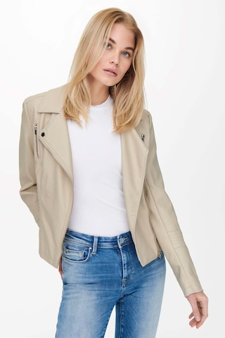 Only Kadın Krem Onlgemma Faux Leather Biker Deri Ceket 15153079 001
