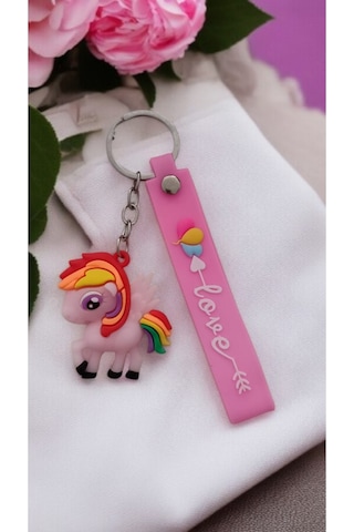 Unicorn Figürlü 3d Renkli Silikon Anahtarlık & Çanta Aksesuarı 1 Adet