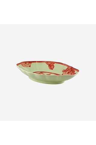Turuncu Porselen Servis Tabağı 27x17 Cm