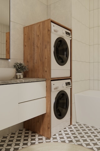 Odaco Premium Çkmd-02 %100 Mdf Çamaşır Ve Kurutma Makinası Dolabı Safir Meşe