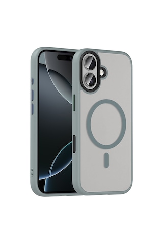 Zore Apple iPhone Uyumlu 17 Kılıf Mat Arka Yüzey Wireless Şarj Özellikli Zore Flet M-safe Kapak - Turuncu