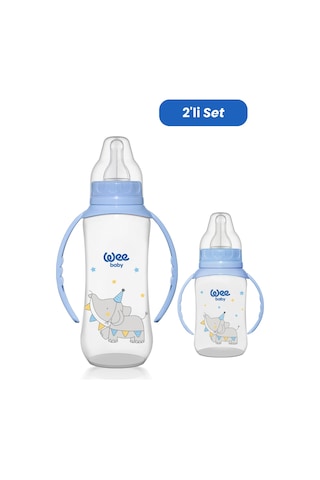 Wee Baby Klasik Kulplu Pp Biberon 150 Ml ve 270 Ml Biberon Seti - Mavi