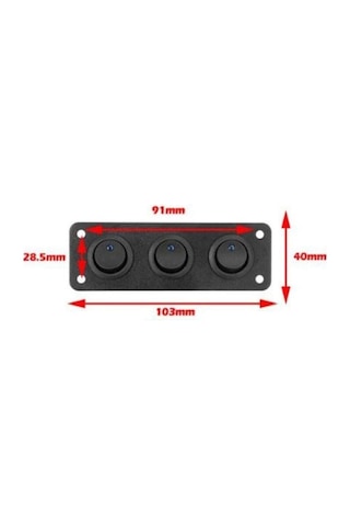 Shuıvan On-off Anahtarlı Switch Panel 3'lü Mavi Işık-1038