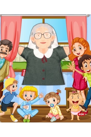 Tox Anneanne Aile Bireyleri Keçe El Kukla T335 . Eğitici Oyuncak