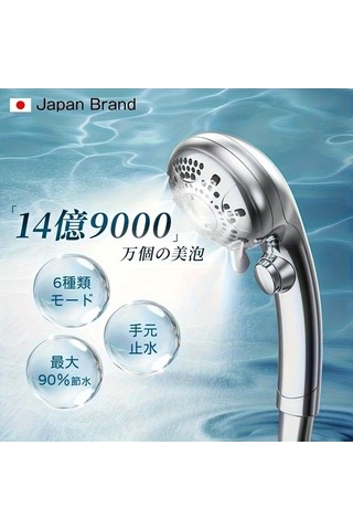 Fastbuy Gümüş Mikro Nano Kabarcık Duş Başlığı - 6 Modlu Yağmur Masaj Spa, Su Tasarrufu, Hızlı Bağlantı