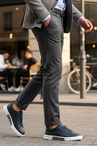Enoch Hakiki Deri Arma Detaylı Günlük Erkek Sneaker Comfort Taban Lacivert