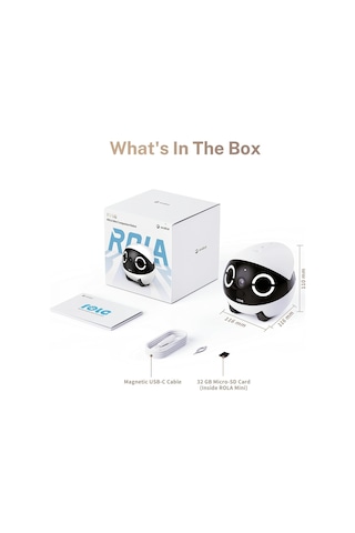 Enabot Ebo Rola Mini 2k Pet Kamera Robot, Mobil Ve Şarj Edilebilir, 2 Yönlü Sesli Görüşme, Hareket Algılama Kamera Sistemi