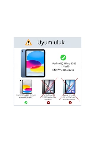 İpad 11.nesil A16 11inç/10.nesil 10.9inç İçin Uyumlu El Tutamaçlı Standlı Deri Tasarım Kılıf Arka Kapak