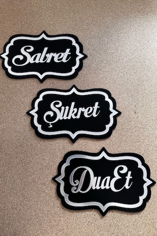 Sabret Şükret Dua Et 3lü Set Duvar Dekoru