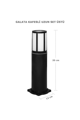 Galata Kafesli Set Üstü Bahçe Yol Garaj Lambaları 12 x 10 x 35 CM