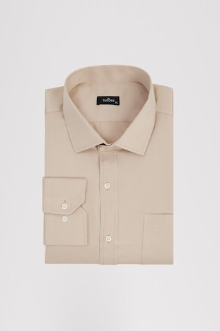 Büyük Beden Saten Erkek Gömlek-31722 Bej