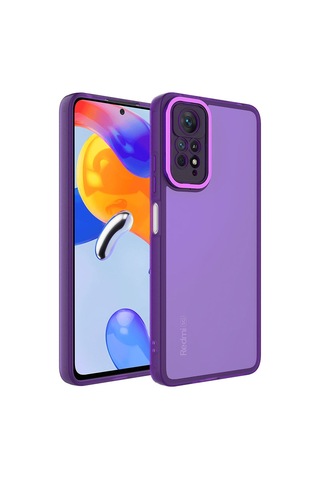 Xiaomi Redmi Note 11 Pro 5g Kılıf Kamera Korumalı Transparan Zore Post Kapak Derin Mor