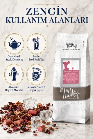 Wildwest Rhubarb Cocktail Meyve Çayı Gurme Dökme Meyve Harmanı 200 G