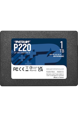 Patriot P220 1 TB 550/500 MB/S 2.5" Sata3 SSD Disk