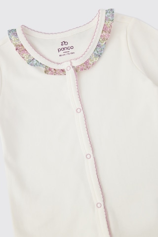 Panço Liberty Kumaş Çiçek Desenli Yenidoğan Tulum Krem 5621GN30003