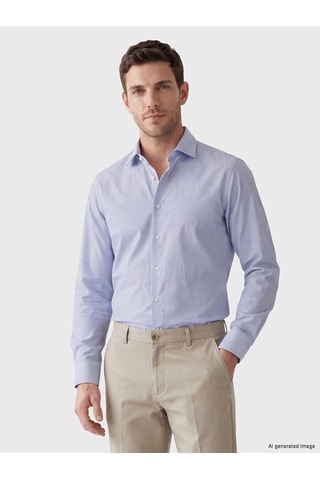 Lcw Busıness Lacivert Slim Fit Ekose Erkek Gömlek