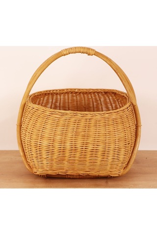 Bohem Large Boy Piknik Sepeti, Brunch Sepeti, Dekoratif Sepet, Iskandinav, Modern, Rattan