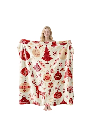 Noel Fral Küçük Battaniye Festival Atmosferi Pratik Kullanım-mt-flr-230 75 100 Yeşil