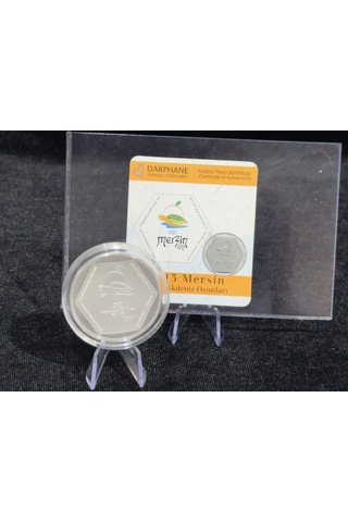 2013 Mersin Xvıı. Akdeniz Oyunları 50 Türk Lirası 925 Ayar Gümüş Proof Sertifikalı