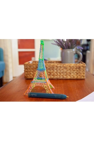 Sarı Renk 3d Kalem + 10 Renk Toplam 50 Metre Pla Filament + Şablon