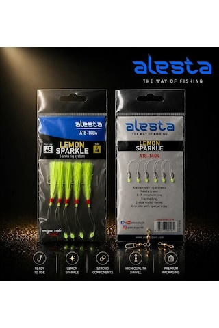 Alesta Lemon Sparkle Rıg X0262 5 Köstekli Hazır Takım 0.35mm No:10 İğne