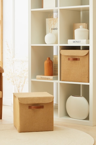 Ocean Home Textile 2'li Jüt Kapaklı Kutu Set 30x30x30 cm