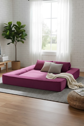 Reflekta Havuzlu Sünger Koltuk Yataklı Açılır 190x220 Rollpack Sünger Koltuk Demonte Pembe