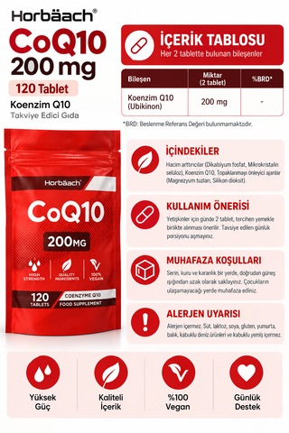 Horbaach Coq10 Koenzim Q10 200 Mg 120 Tablet