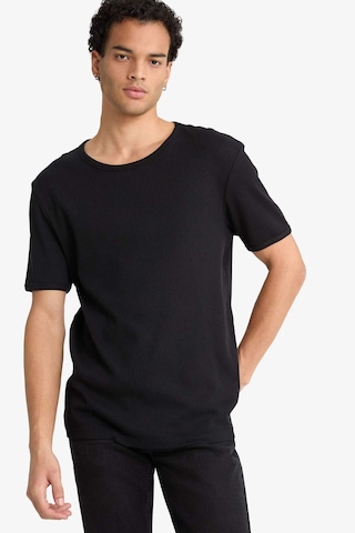 Defacto Slim Fit Dar Kesim Bisiklet Yaka Ribana Kısa Kollu Tişört F9535ax25hsbk81 SIYAH