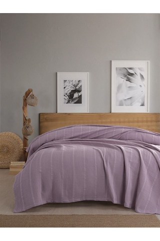 Tek Kişilik Waffle Pike 160x230cm, %100 Pamuk, Petek Tasarım, Lila Lila