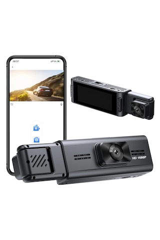 Kingline Wifi K16 1080p Ekranlı 3 Kameralı Araç Kamerası
