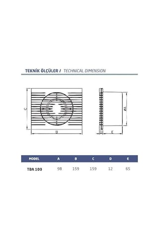 Fansan Line-100 Sessiz Banyo/Tuvalet Aspiratörü 220V Ac - 100 Mm